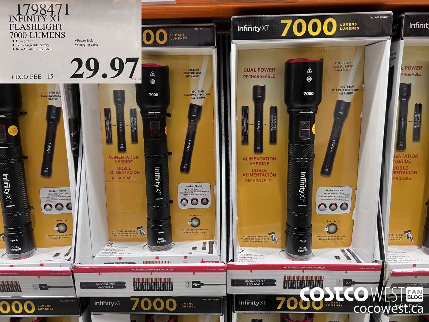 1798471 INFINITY X1 FLASHLIGHT 7000 LUMENS $29.97