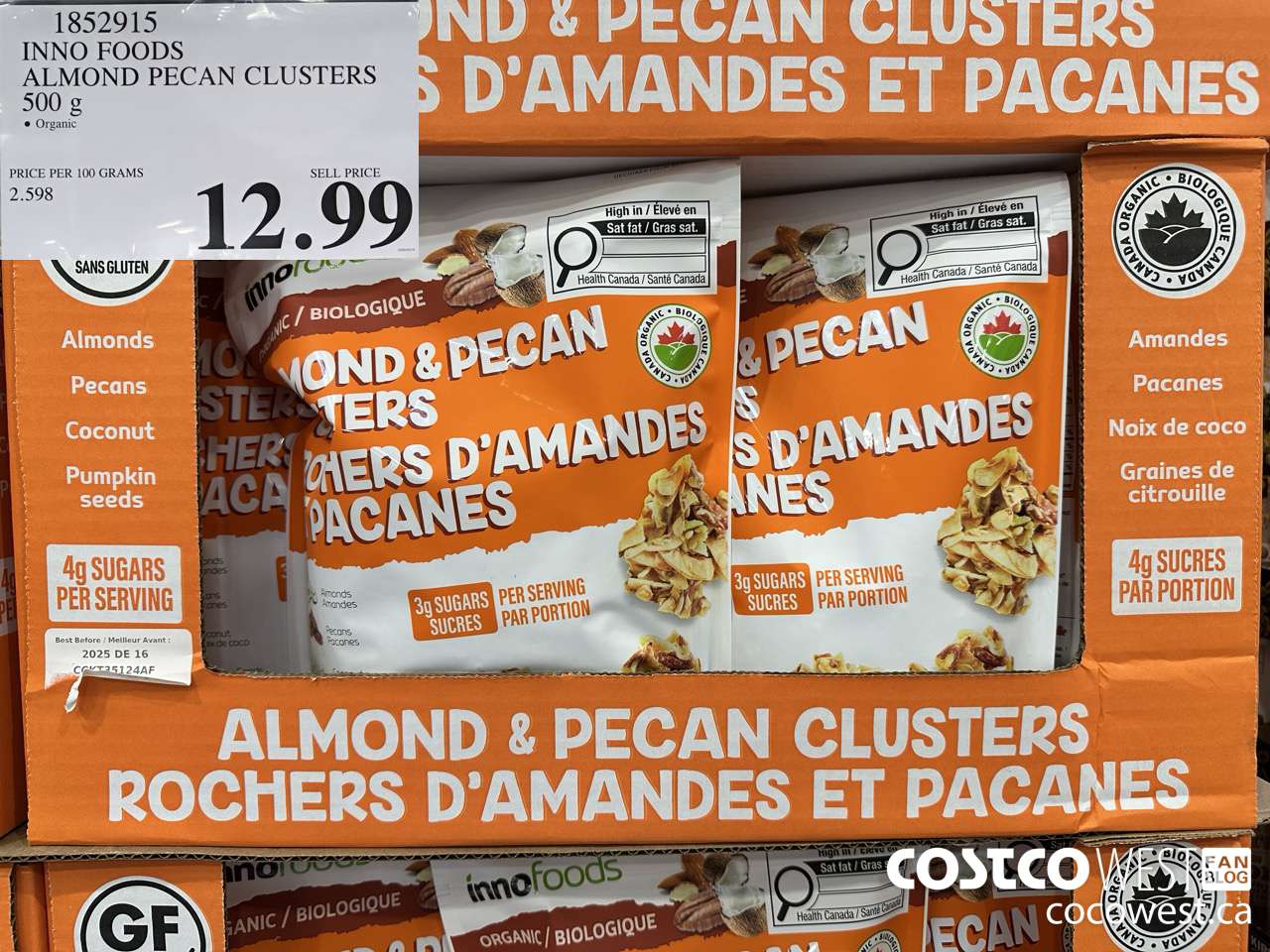 1852915 INNO FOODS ALMOND PECAN CLUSTERS 500G $12.99