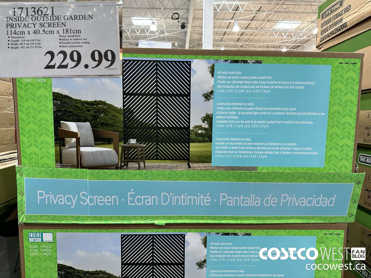 1713621 INSIDE OUTSIDE GARDEN PRIVACY SCREEN 1 PC $229.99