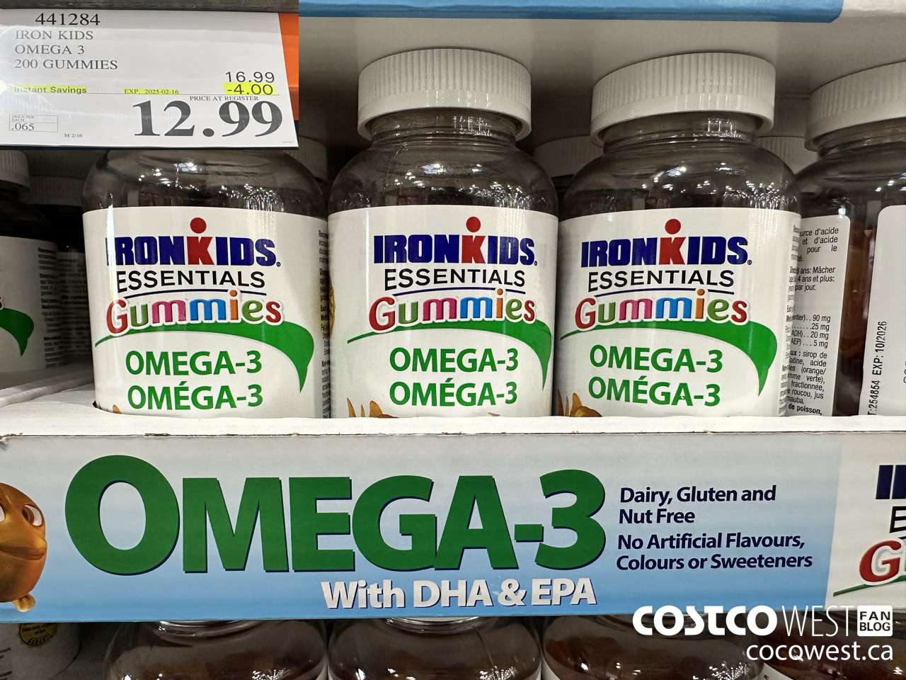 441284 IRON KIDS OMEGA 3 200 GUMMIES ($4.00 INSTANT SAVINGS EXPIRES ON 2025-02-16) $12.99