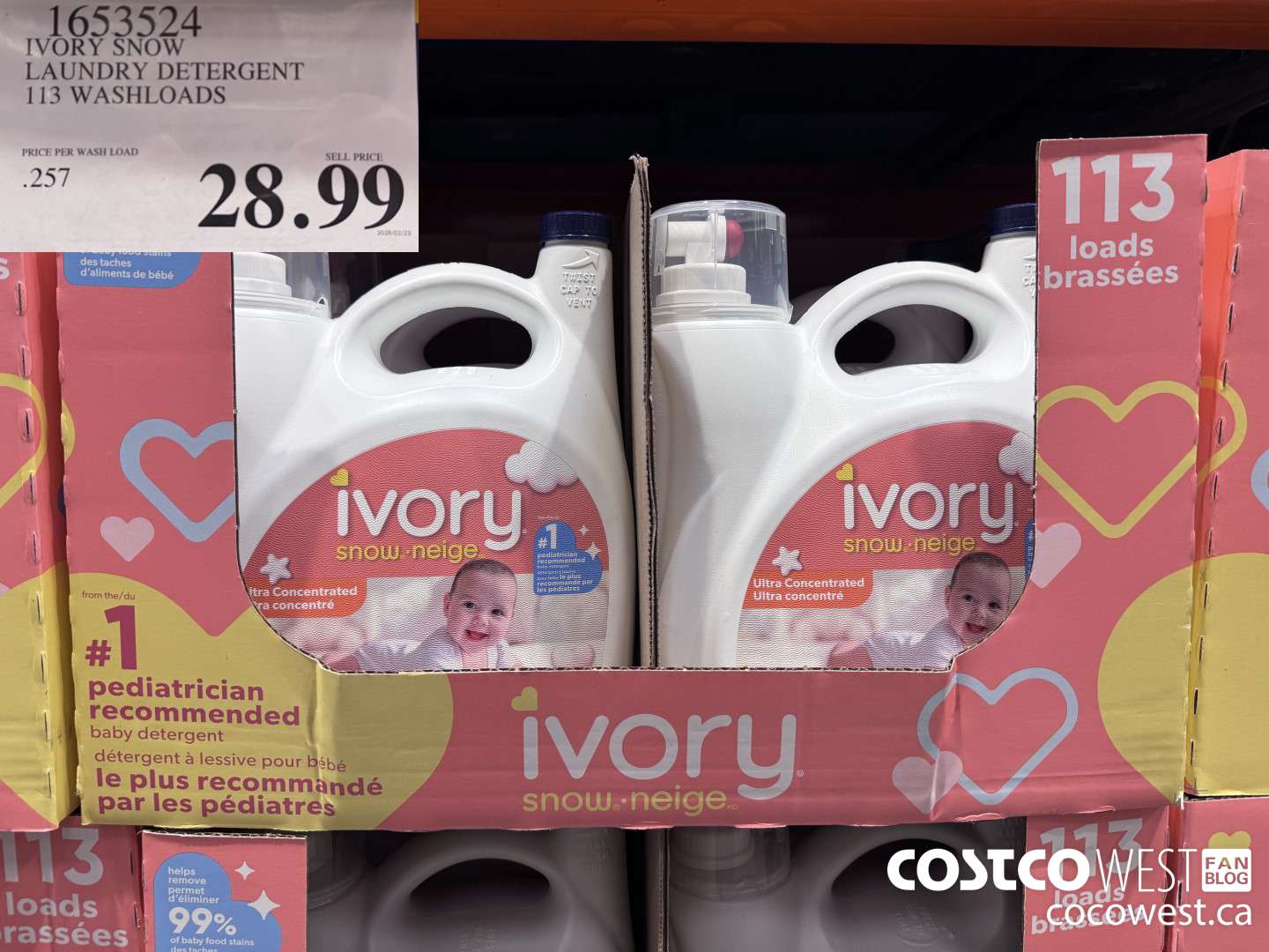 1653524 IVORY SNOW LAUNDRY DETERGENT 113 WASHLOADS $28.99