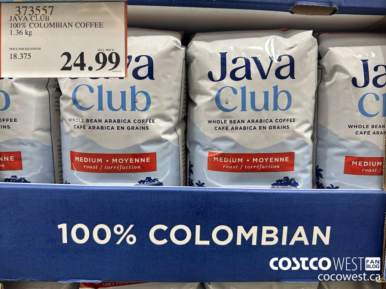 373557 JAVA CLUB 100% COLOMBIAN COFFEE 1.36 kg $24.99