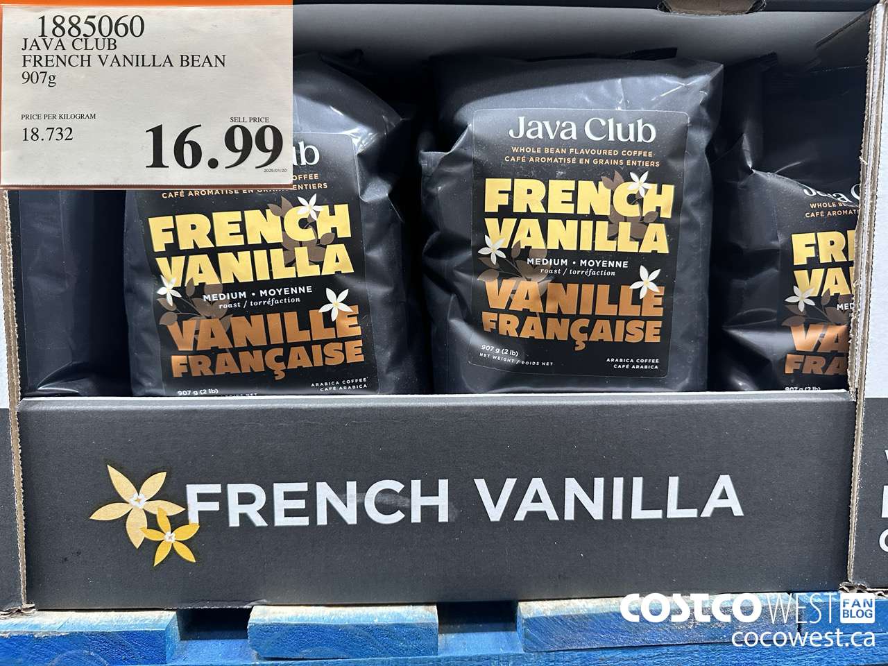 1885060 JAVA CLUB FRENCH VANILLA BEAN 907G $16.99