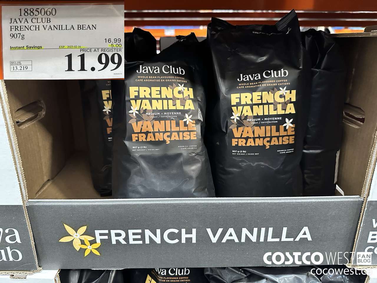 1885060 JAVA CLUB FRENCH VANILLA BEAN 907G ($5.00 INSTANT SAVINGS EXPIRES ON 2025-02-16) $11.99