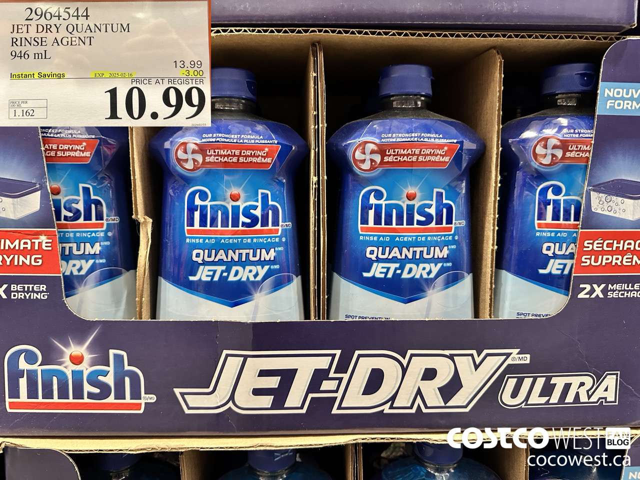 2964544 JET DRY ULTRA RINSE AGENT 946 mL ($3.00 INSTANT SAVINGS EXPIRES ON 2025-02-16) $10.99