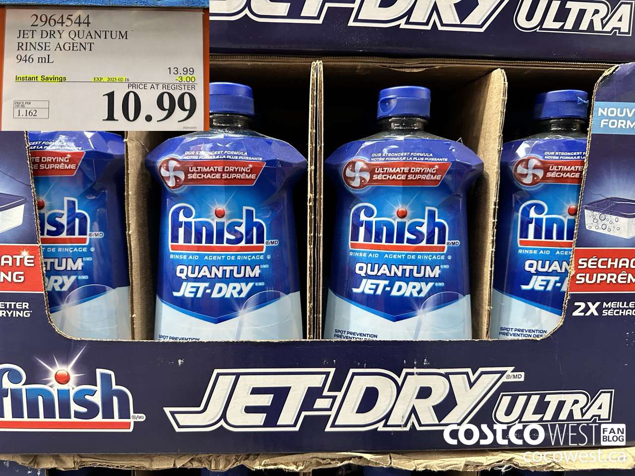 2964544 JET DRY ULTRA RINSE AGENT 946 mL ($3.00 INSTANT SAVINGS EXPIRES ON 2025-02-16) $10.99