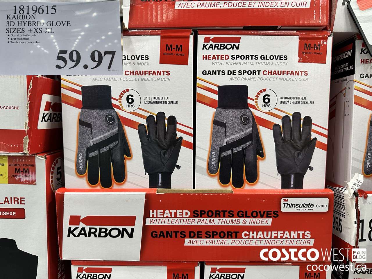 1819615 KARBON 3D HYBRID GLOVE SIZES XS-XL $59.97