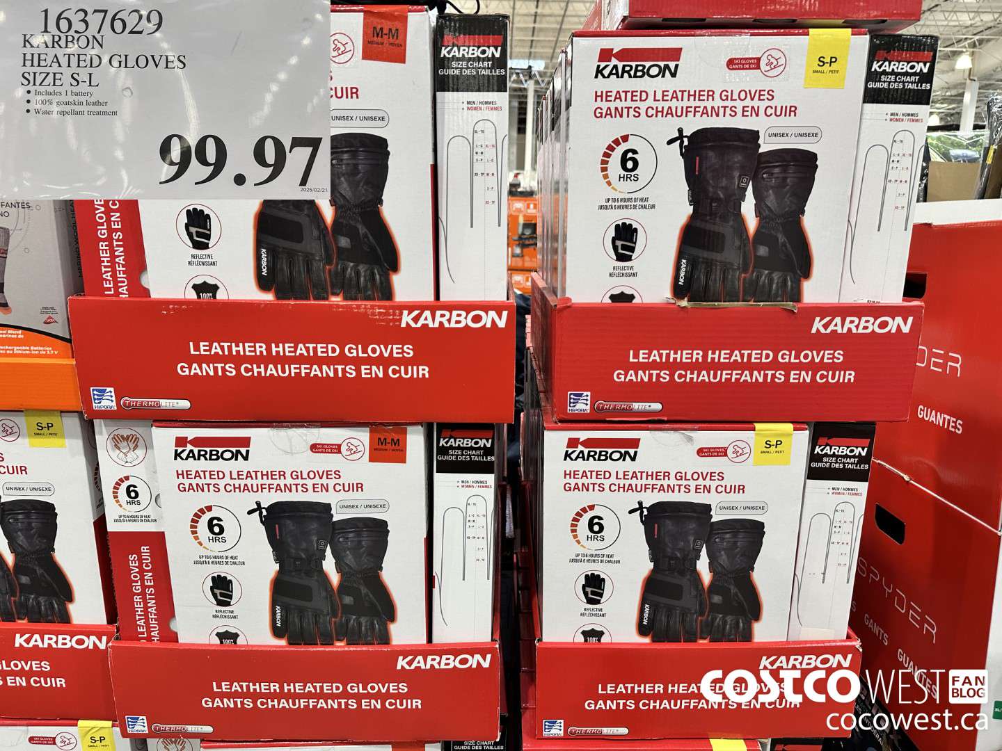 1637629 KARBON HEATED GLOVES SIZE S-L $99.97