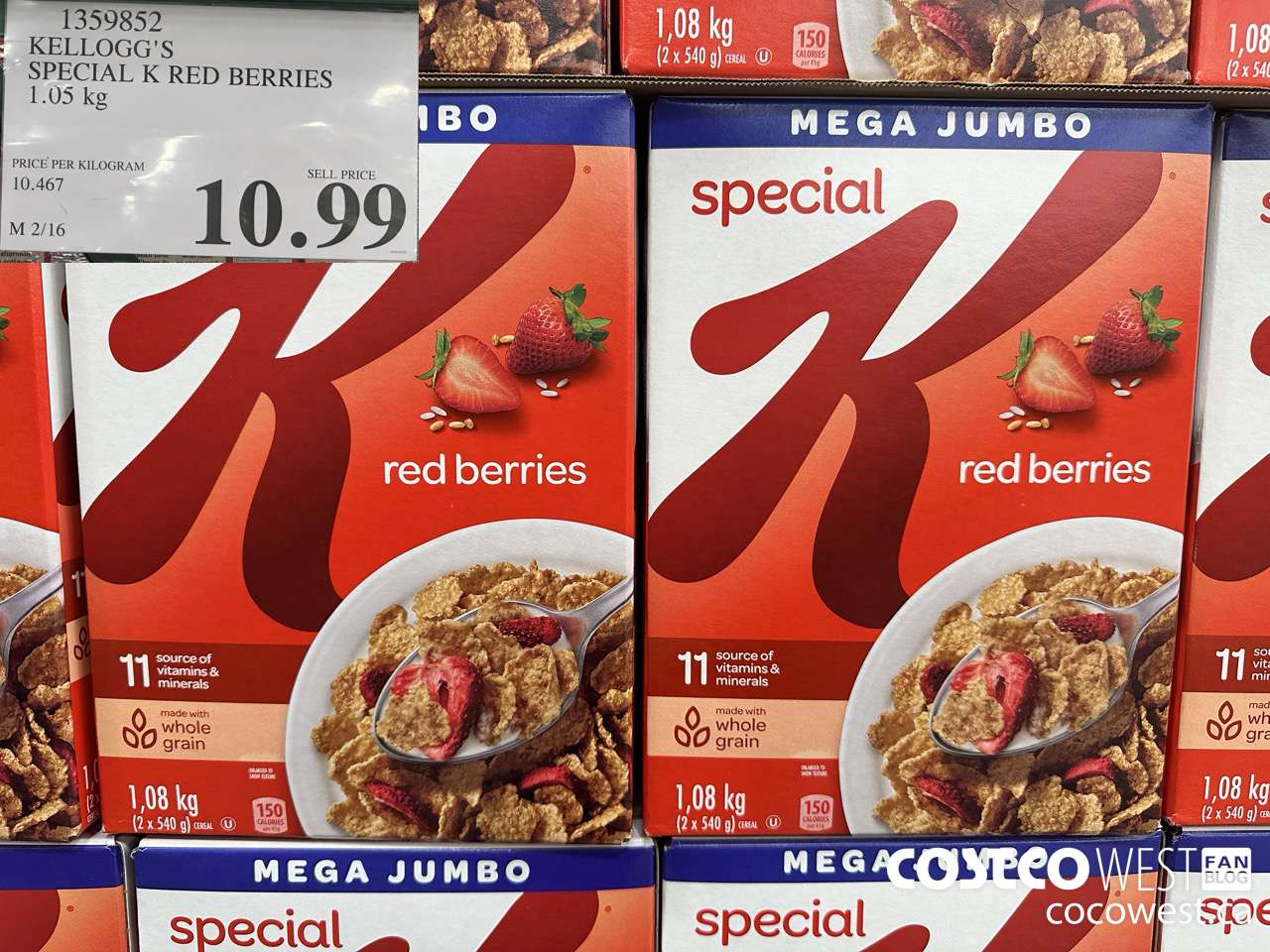 1359852 KELLOGG'S SPECIAL K RED BERRIES 1.05 KG $10.99