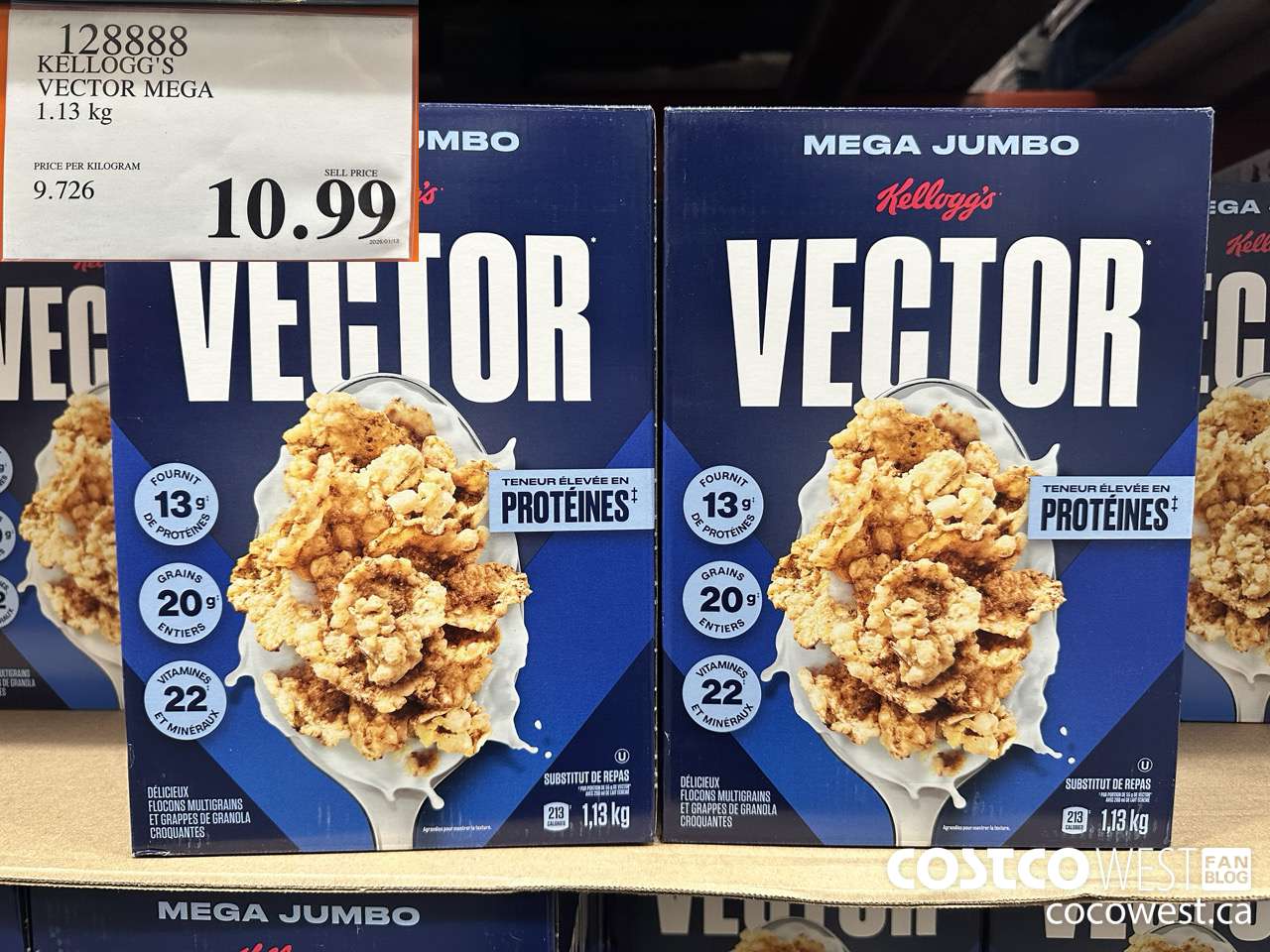 128888 KELLOGGS VECTOR MEGA 1.13KG $10.99