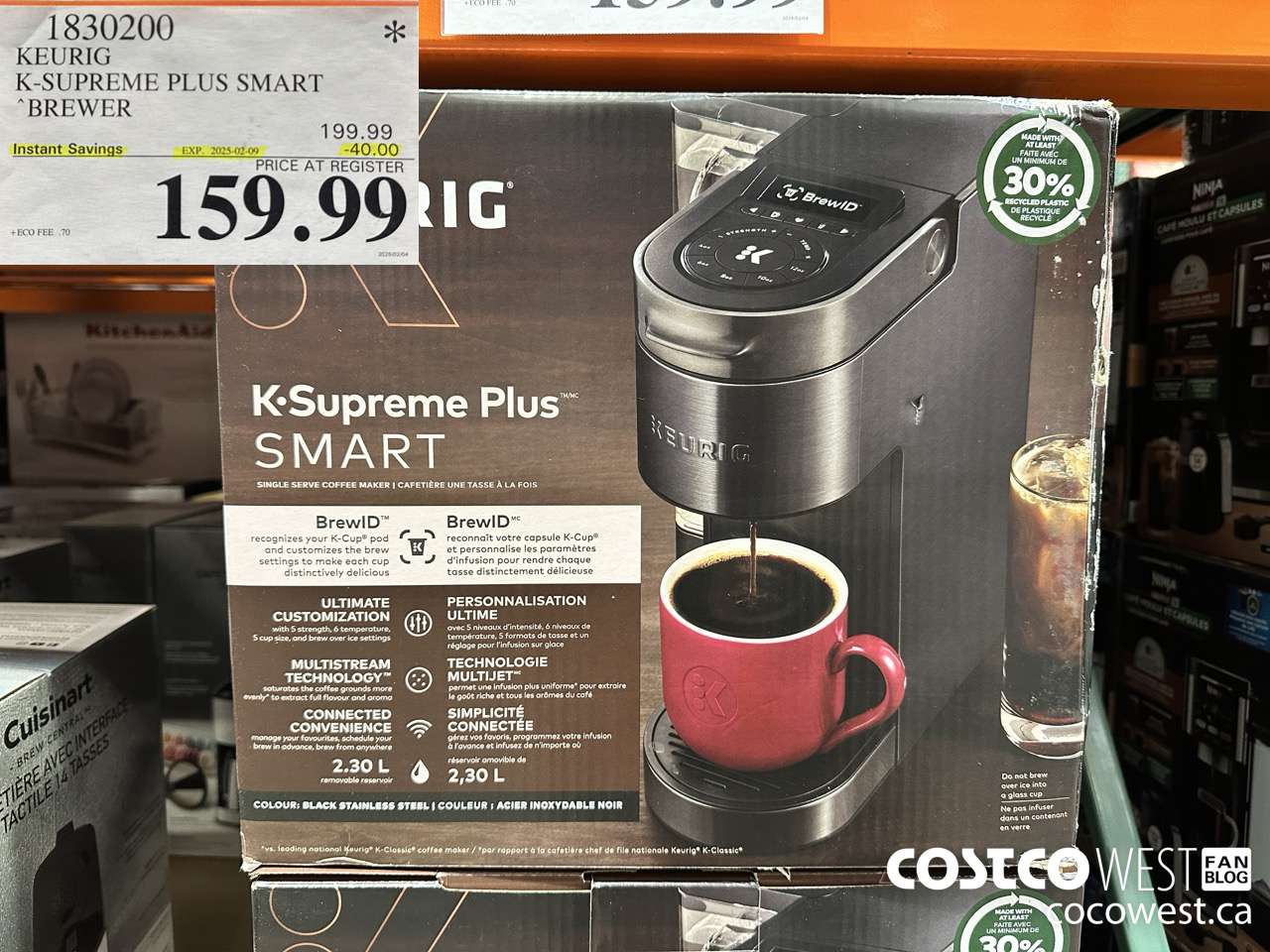 1830200 KEURIG K-SUPREME PLUS SMART BREWER ($40.00 INSTANT SAVINGS EXPIRES ON 2025-02-09) $159.99