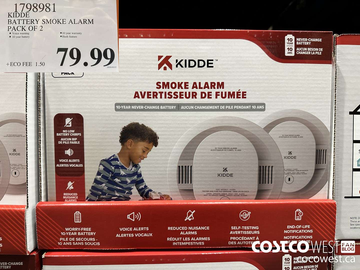 1798981 KIDDE BATTERY SMOKE ALARM PACK OF 2 $79.99