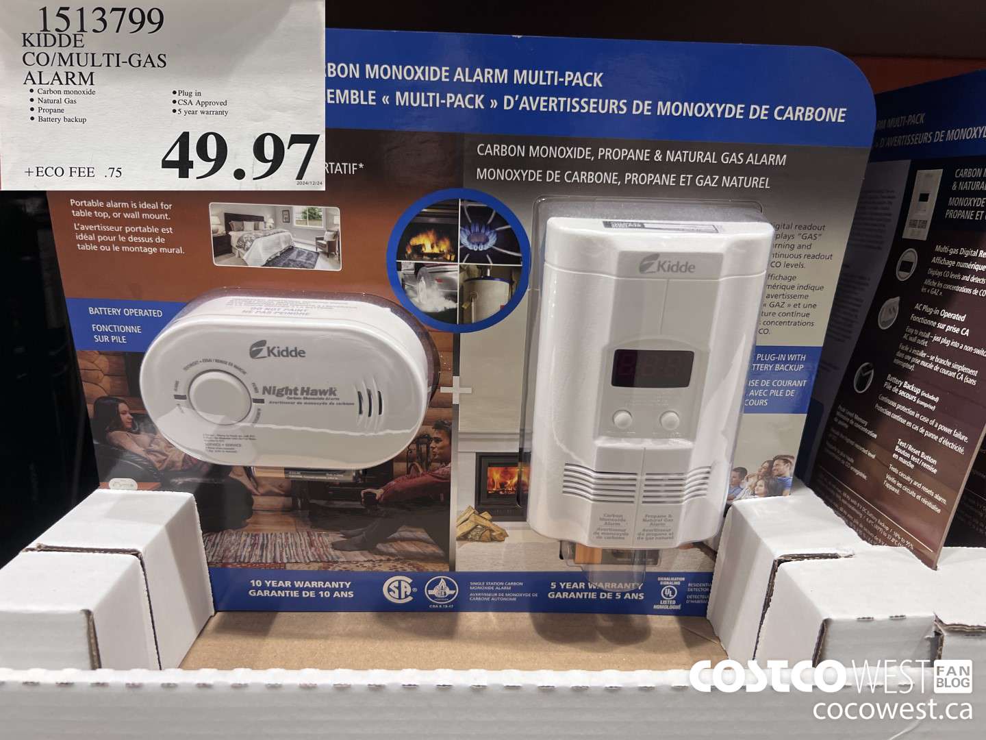 1513799 KIDDE CO/MULTI-GAS ALARM $49.97