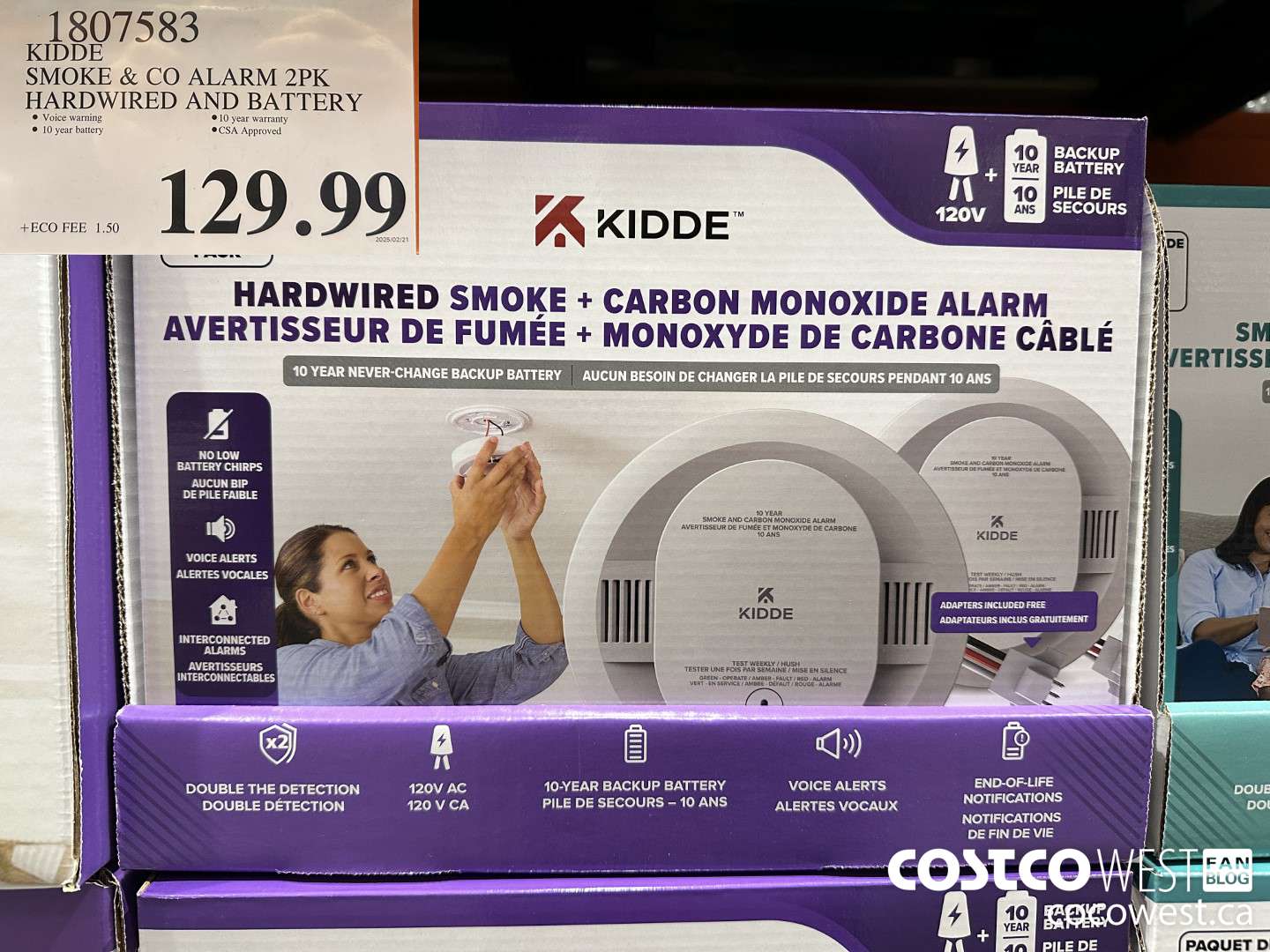 1807583 KIDDE SMOKE & CO ALARM 2PK HARDWIRED AND BATTERY $129.99
