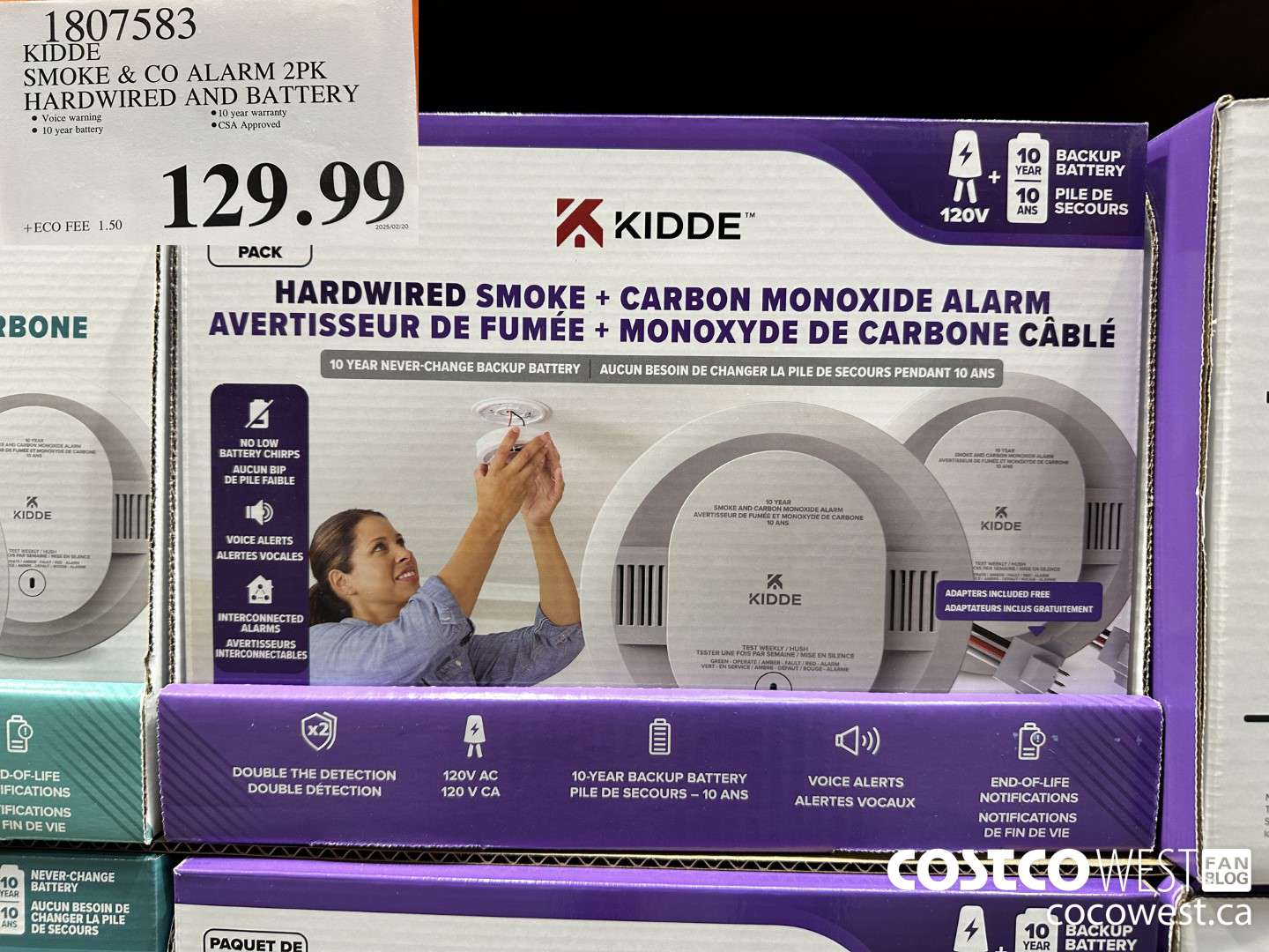 1807583 KIDDE SMOKE & CO ALARM 2PK HARDWIRED AND BATTERY $129.99