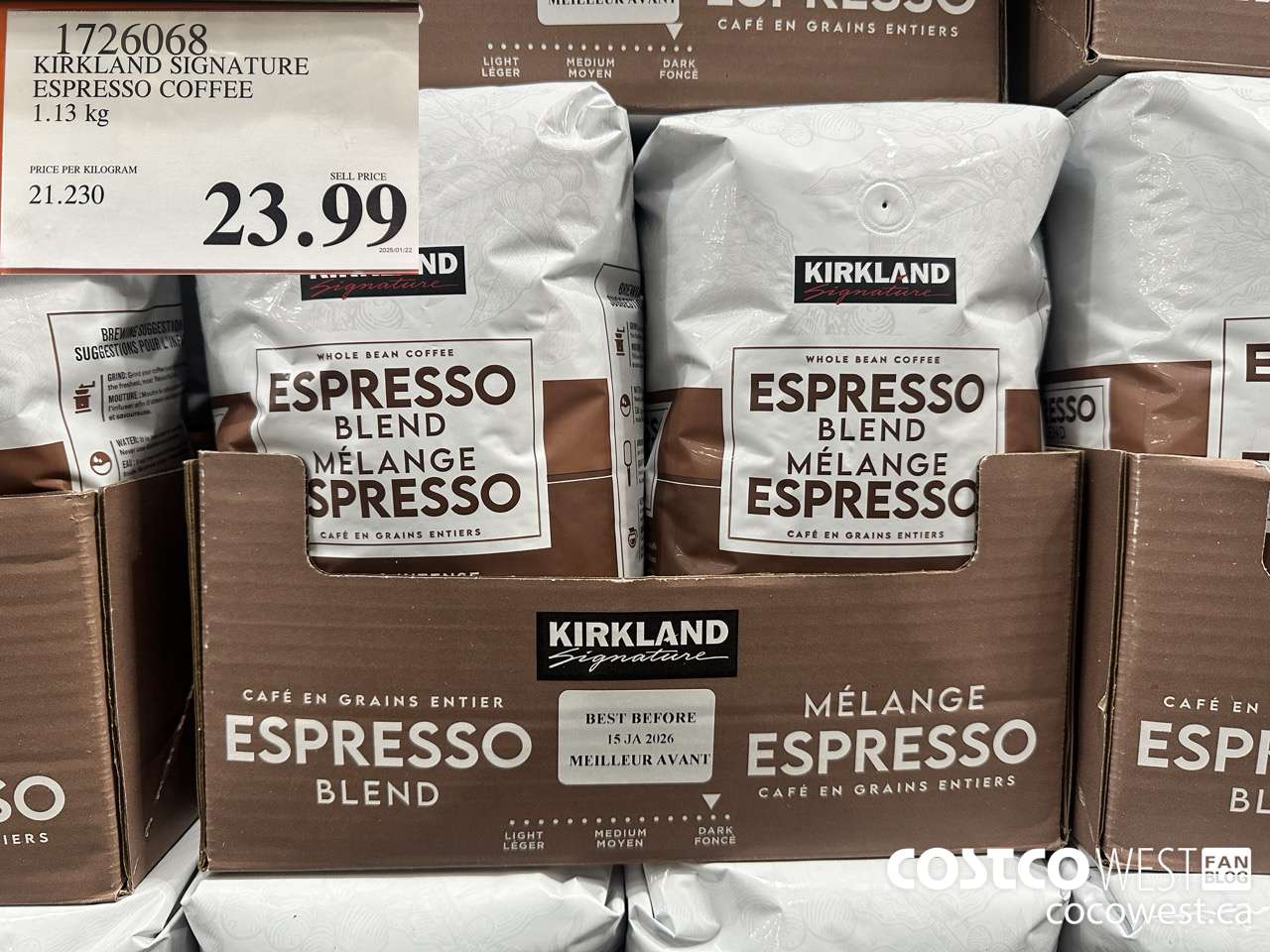 1726068 KIRKLAND SIGNATURE ESPRESSO COFFEE 1.13 kg $23.99