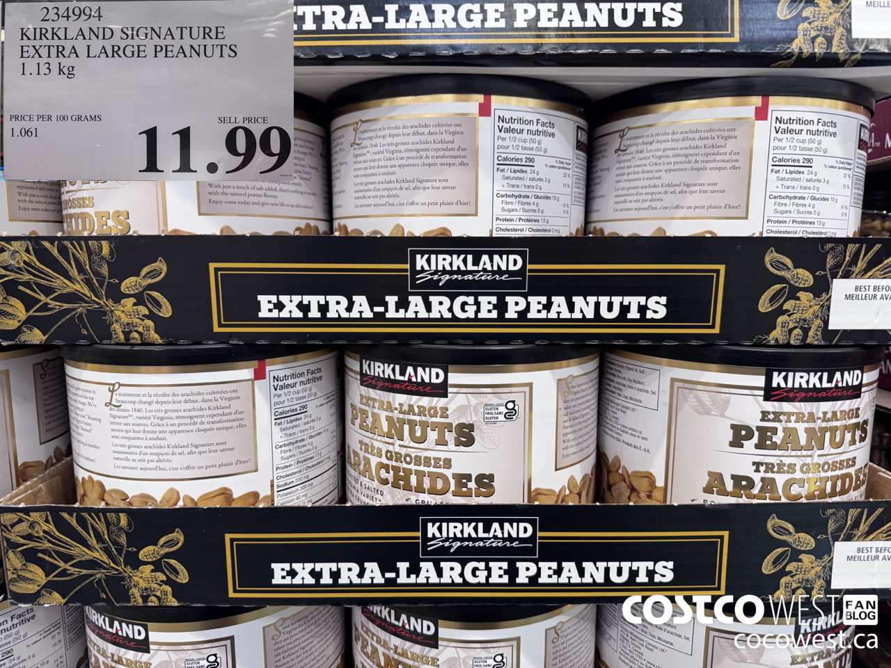 234994 KIRKLAND SIGNATURE EXTRA LARGE PEANUTS 1.13 kg $11.99
