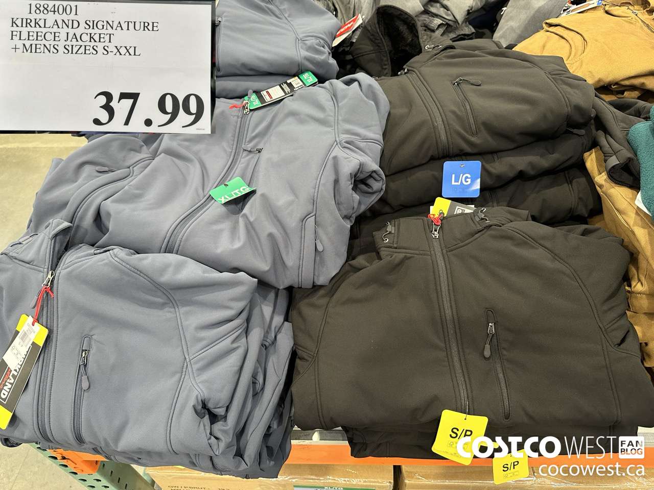 1884001 KIRKLAND SIGNATURE FLEECE JACKET MENS SIZES S-XXL $37.99