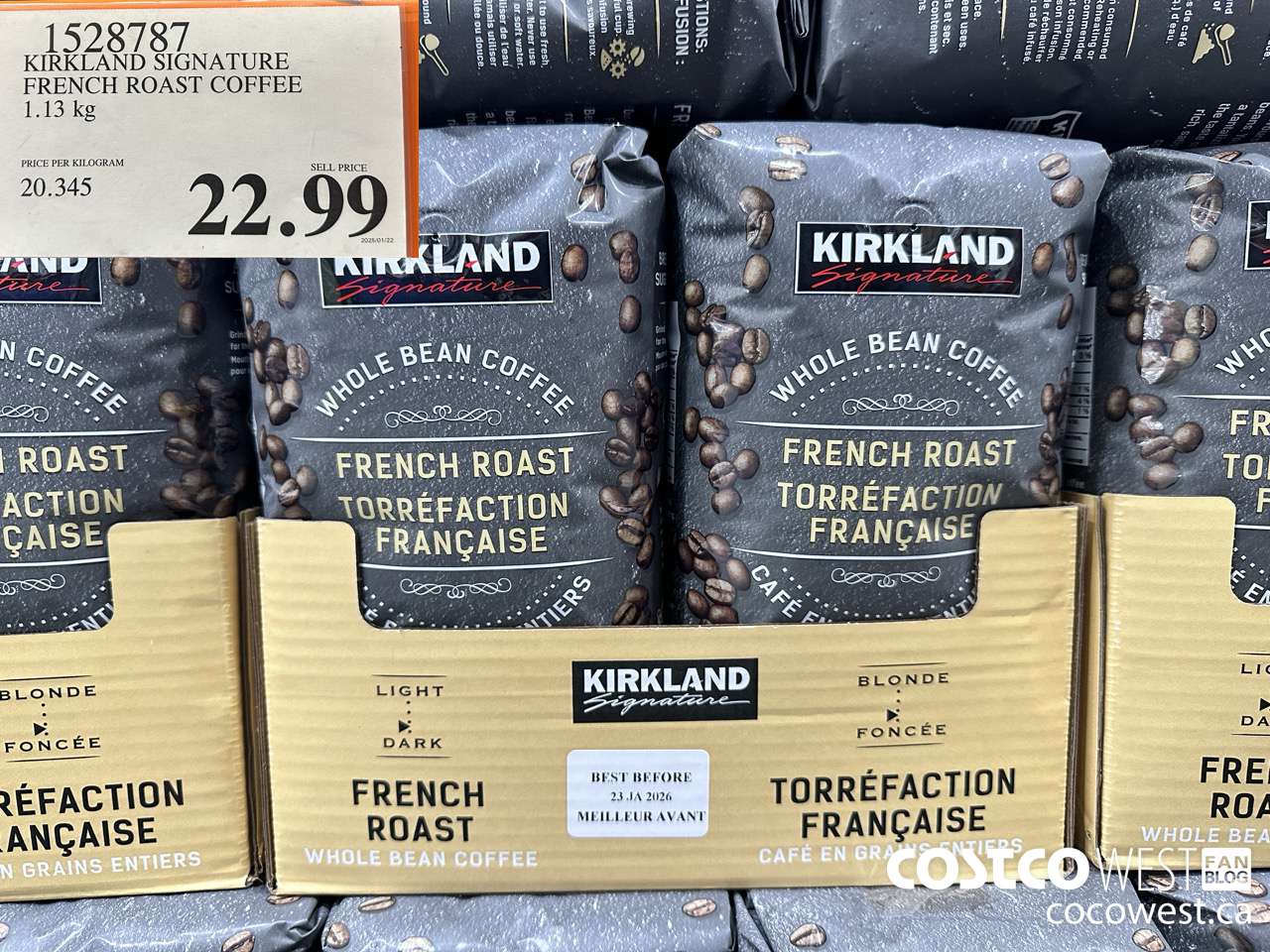 1528787 KIRKLAND SIGNATURE FRENCH ROAST COFFEE 1.13 KG $22.99