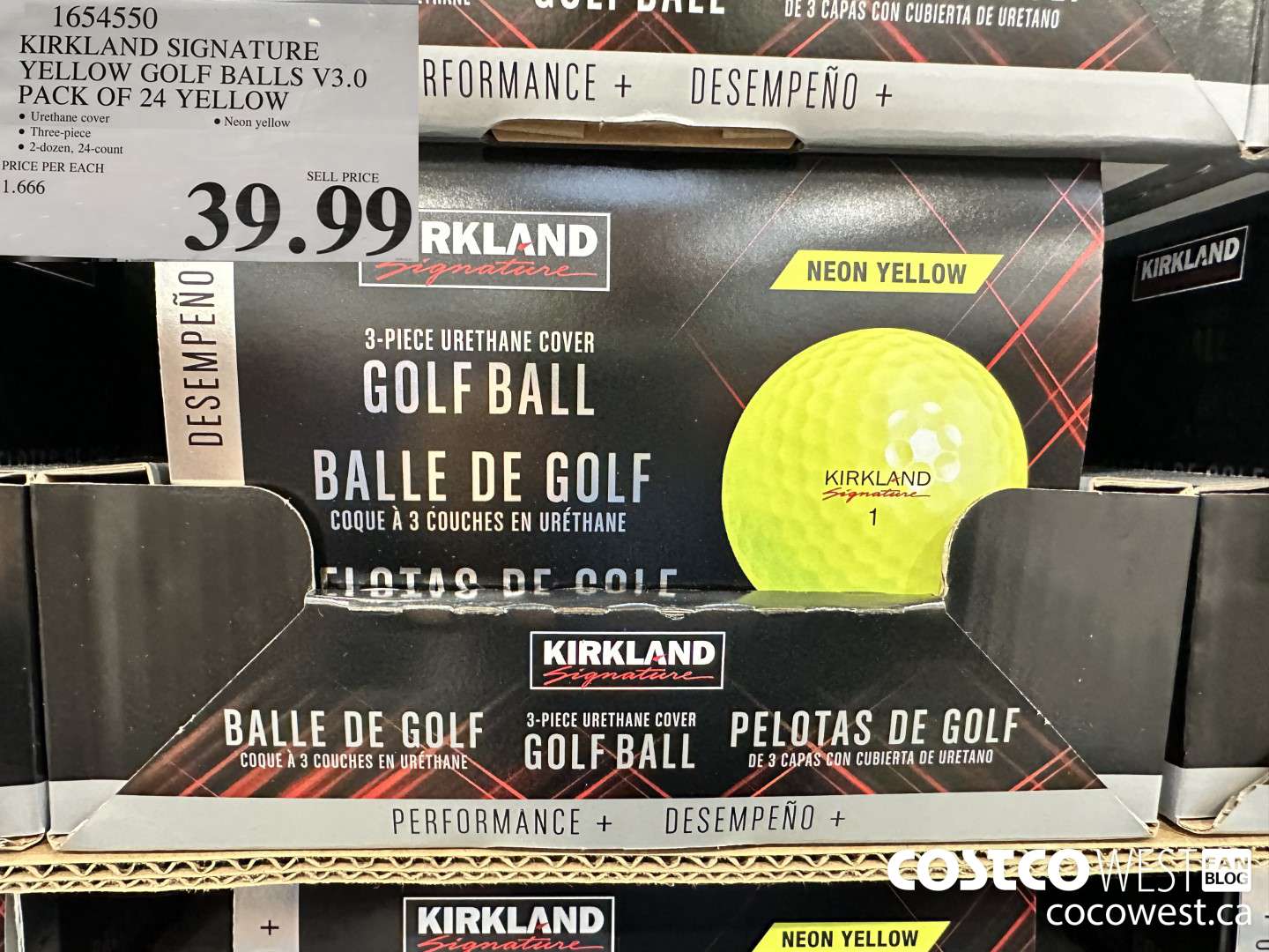 1654550 KIRKLAND SIGNATURE GOLF BALLS V3.0 PACK OF 24 YELLOW $39.99
