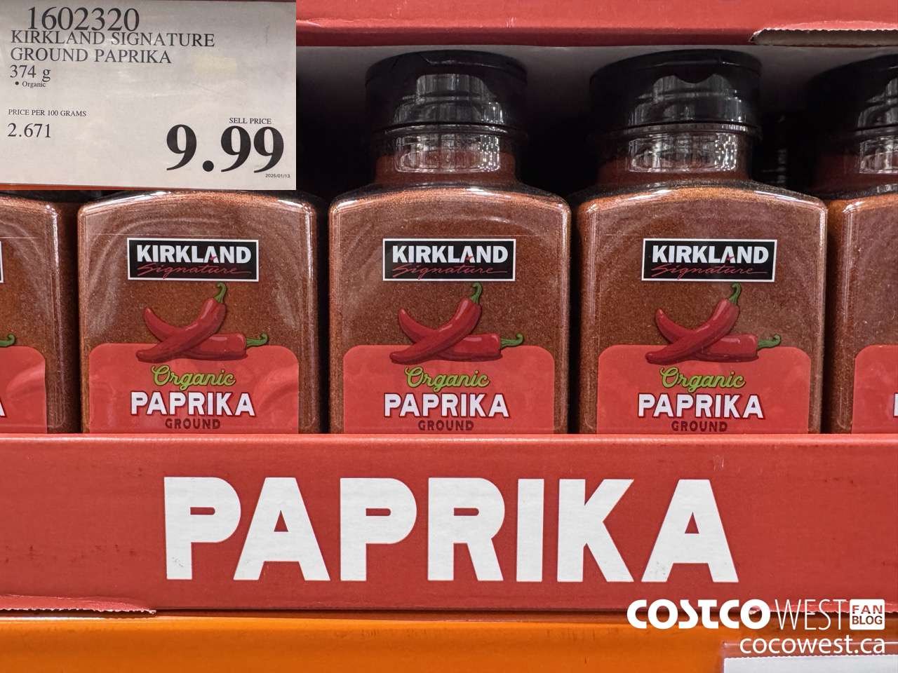 1602320 KIRKLAND SIGNATURE GROUND PAPRIKA 374G $9.99