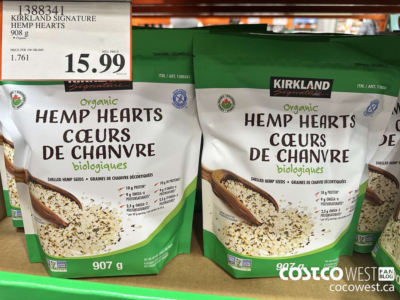 1388341 KIRKLAND SIGNATURE HEMP HEARTS 908 g $15.99