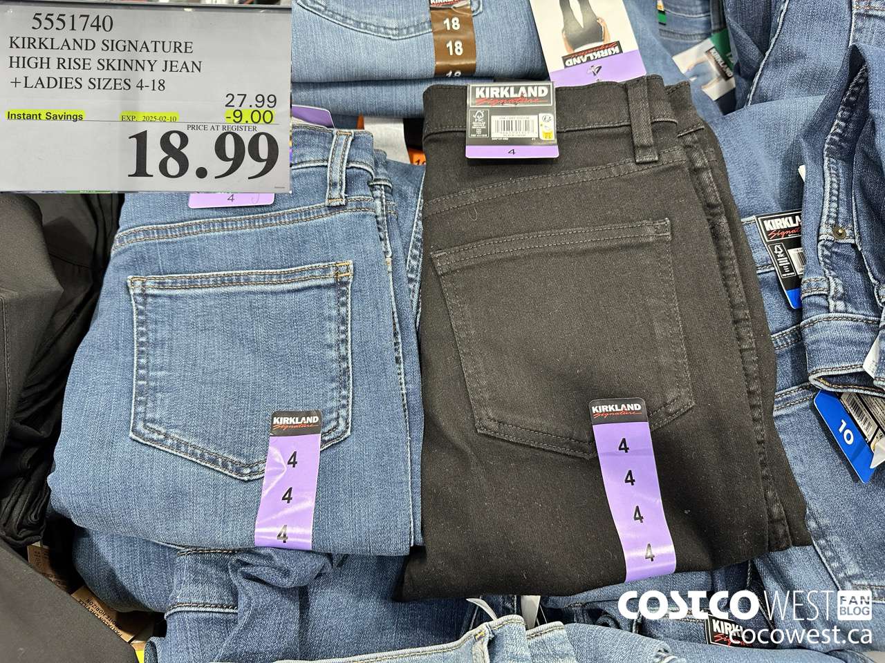 5551740 KIRKLAND SIGNATURE HIGH RISE SKINNY JEAN LADIES SIZES 4-18 ($9.00 INSTANT SAVINGS EXPIRES ON 2025-02-10) $18.99