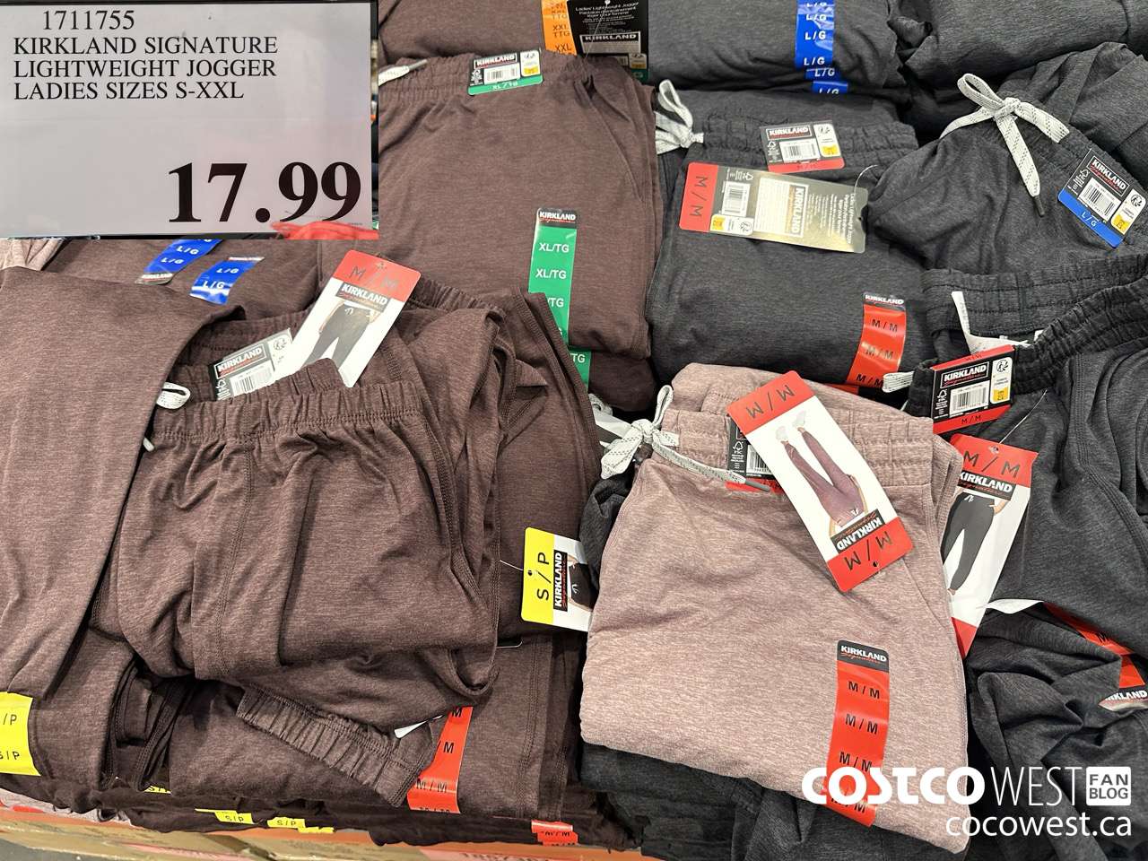 1711755 KIRKLAND SIGNATURE LIGHTWEIGHT JOGGER LADIES SIZES S-XXL $17.99