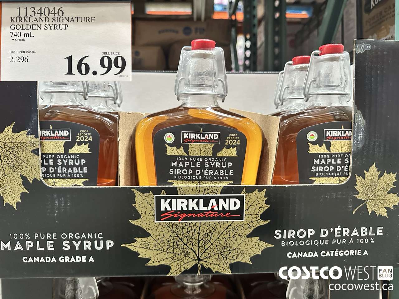 1134046 KIRKLAND SIGNATURE ORGANIC GOLDEN SYRUP 740ML $16.99