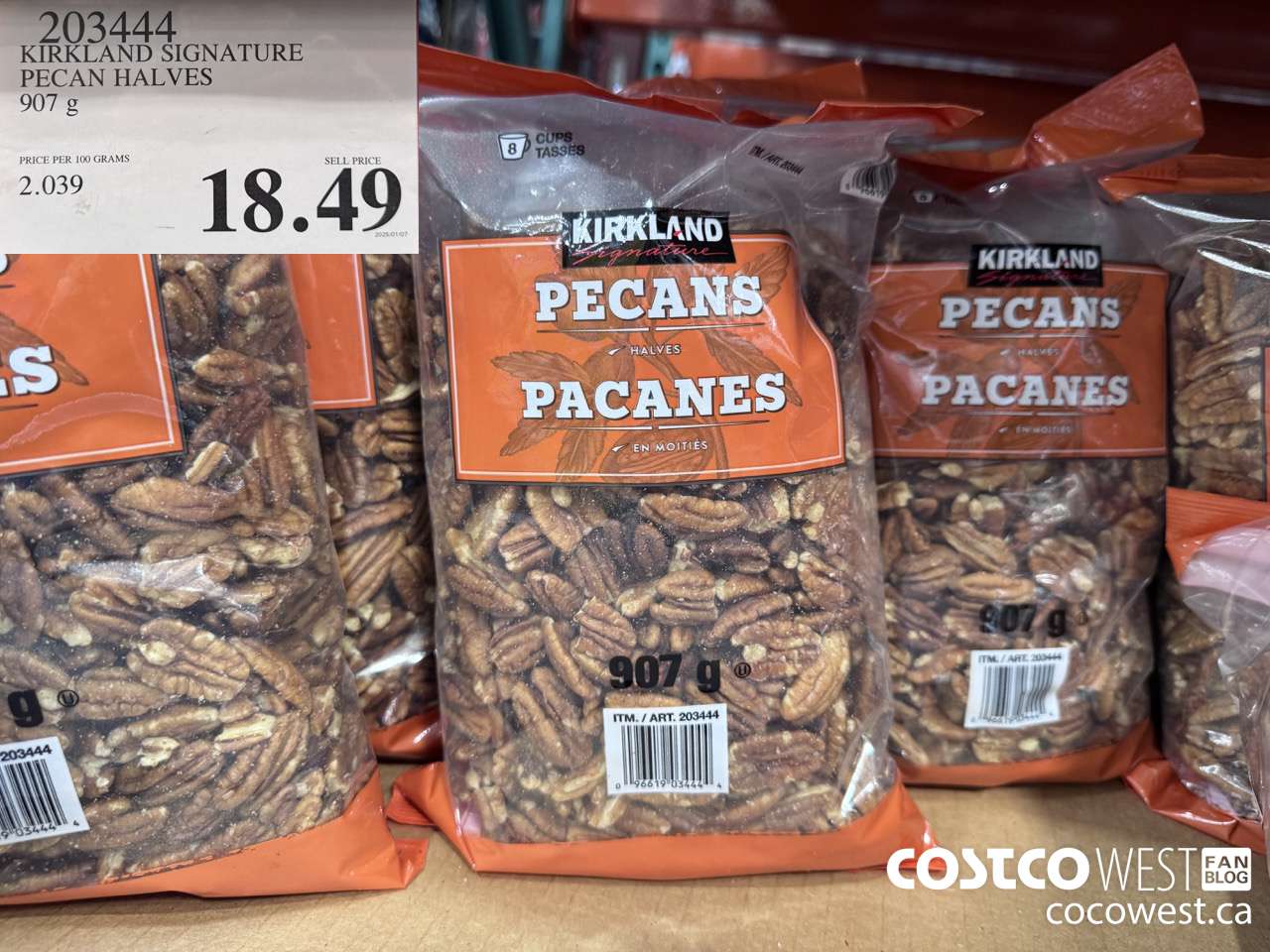 203444 KIRKLAND SIGNATURE PECAN HALVES 908 g $18.49