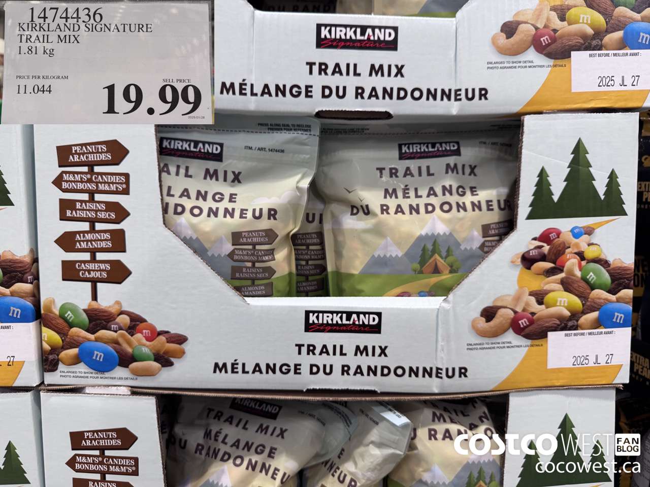 1474436 KIRKLAND SIGNATURE TRAIL MIX 1.81 kg $19.99