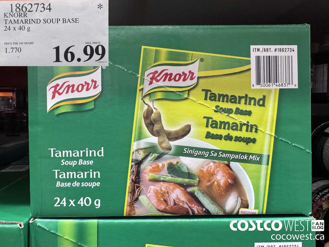 1862734 KNORR TAMARIND SOUP BASE 24 X 40G $16.99