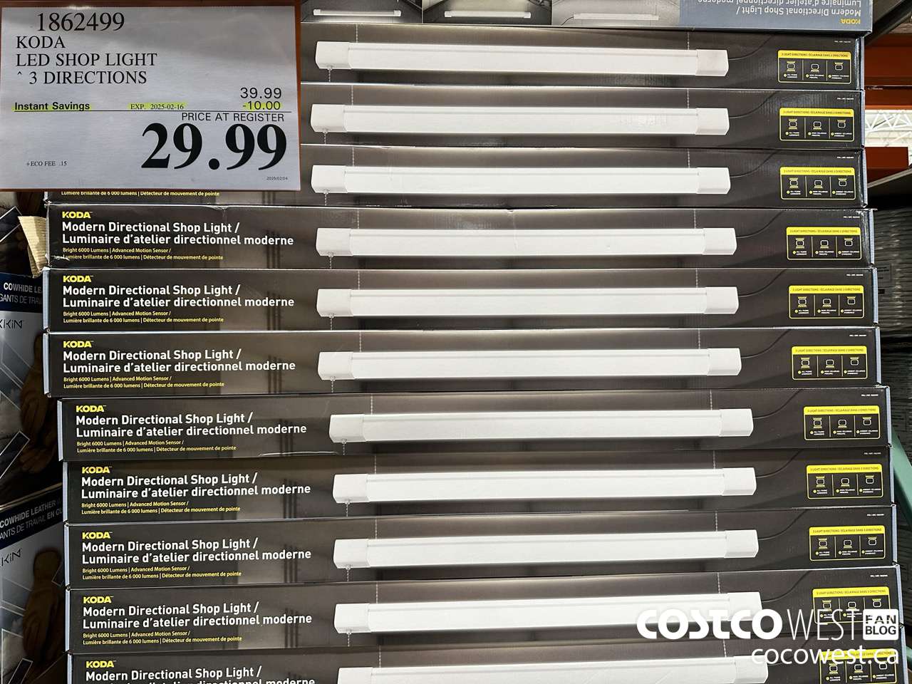 1862499 KODA LED SHOP LIGHT 3 DIRECTIONS ($10.00 INSTANT SAVINGS EXPIRES ON 2025-02-16) $29.99