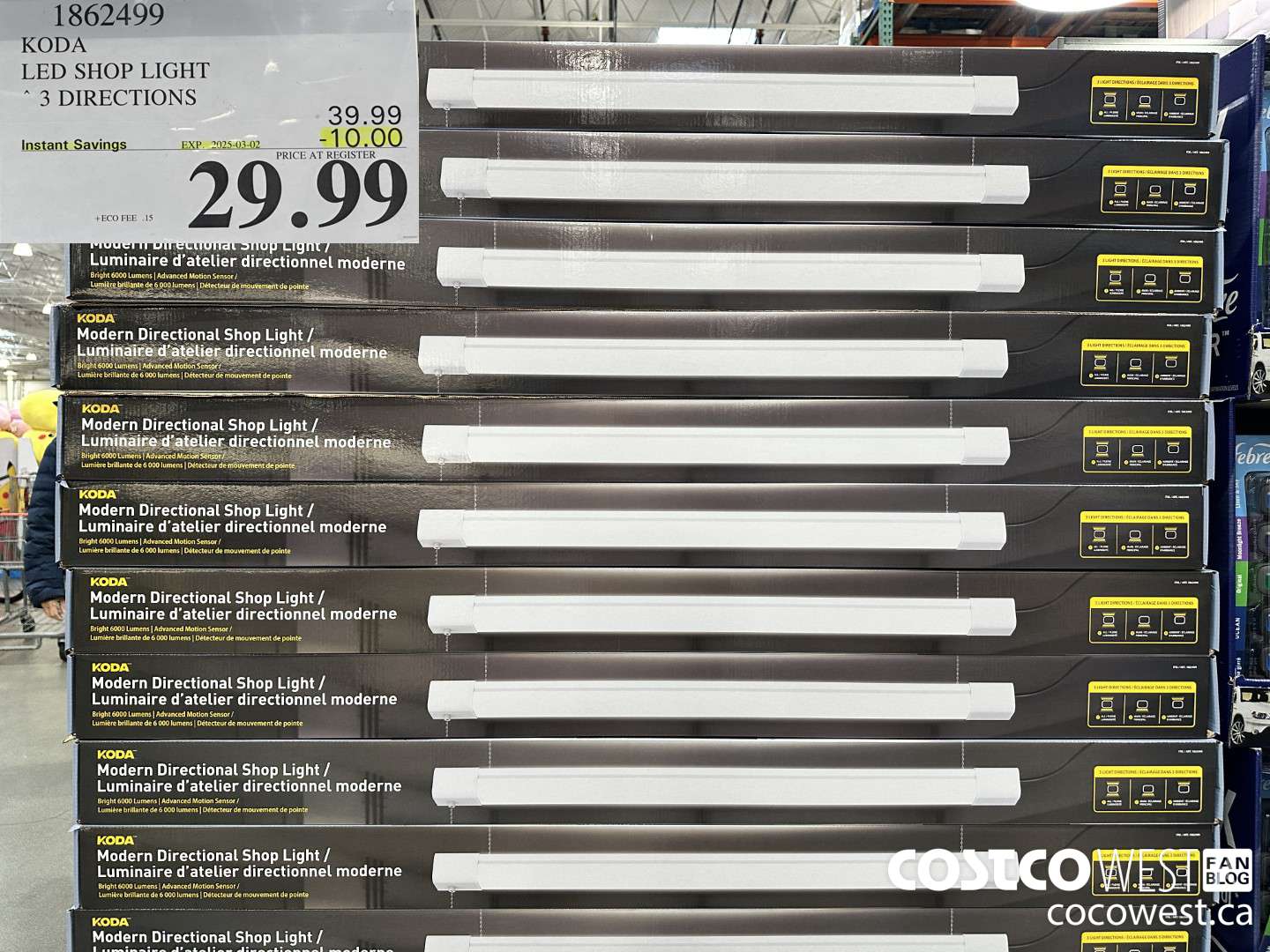 1862499 KODA LED SHOP LIGHT 3 DIRECTIONS ($10.00 INSTANT SAVINGS EXPIRES ON 2025-03-02) $29.99