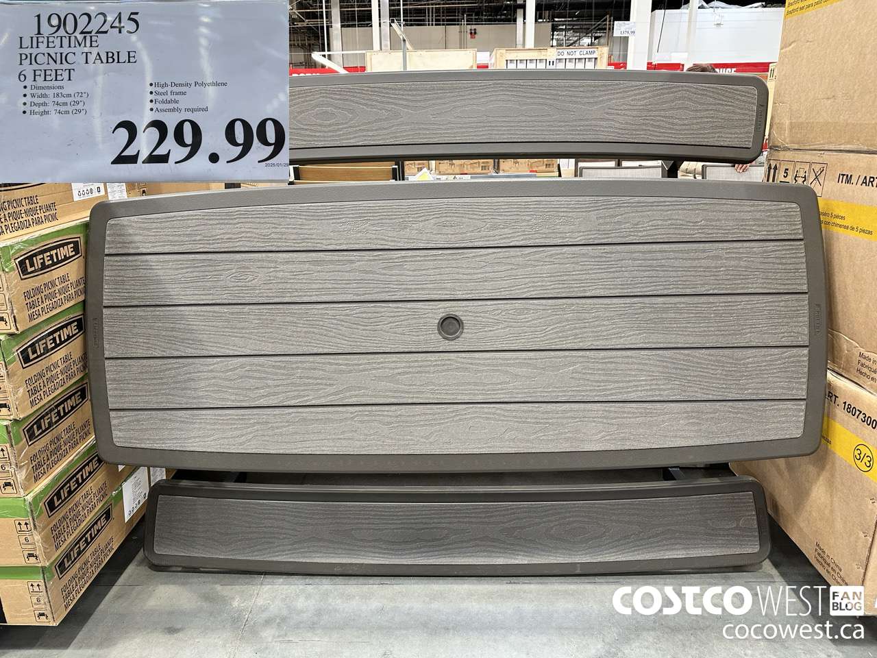 1902245 LIFETIME PICNIC TABLE 6 FEET $229.99