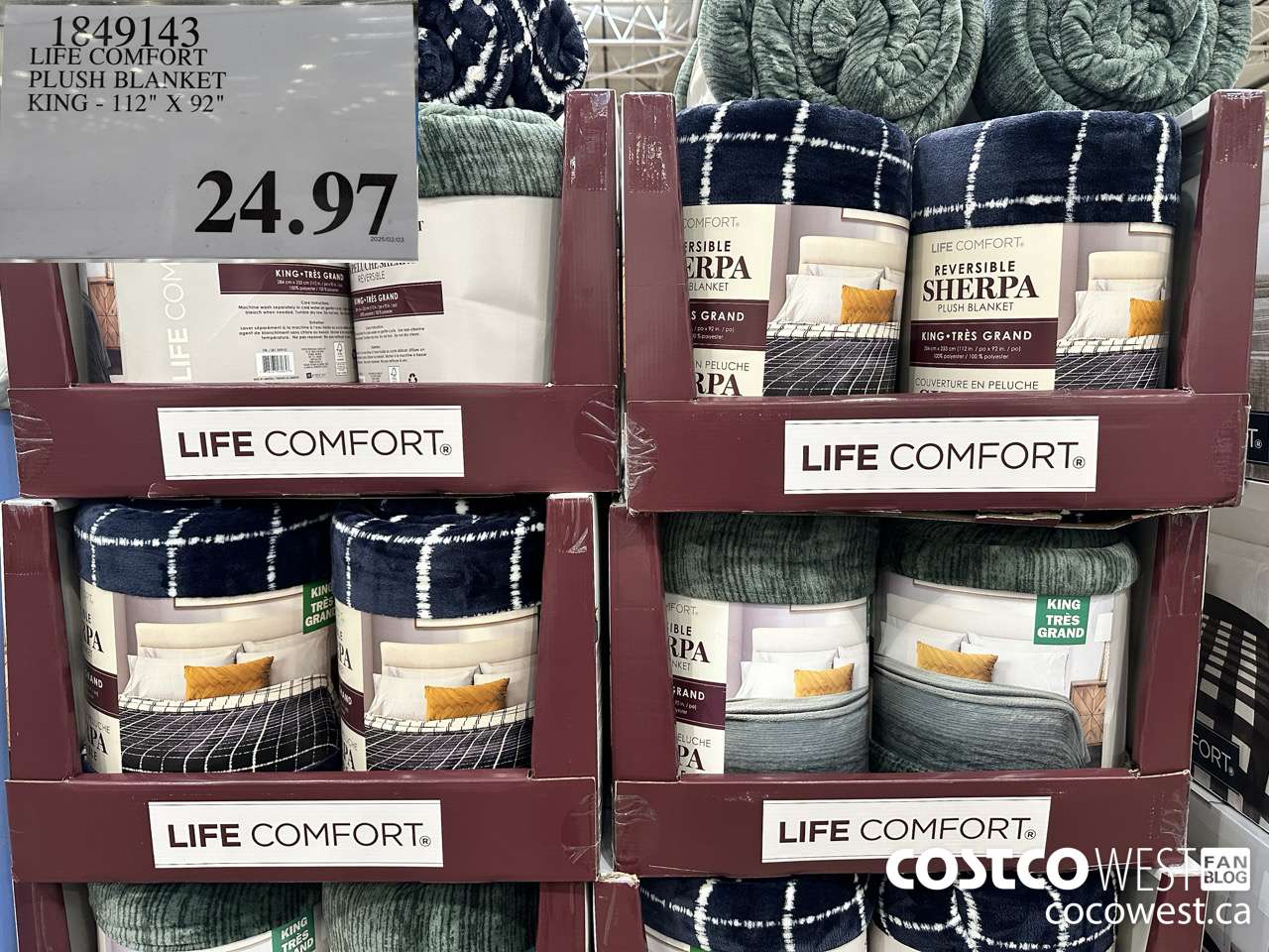 1849143 LIFE COMFORT PLUSH BLANKET KING 112