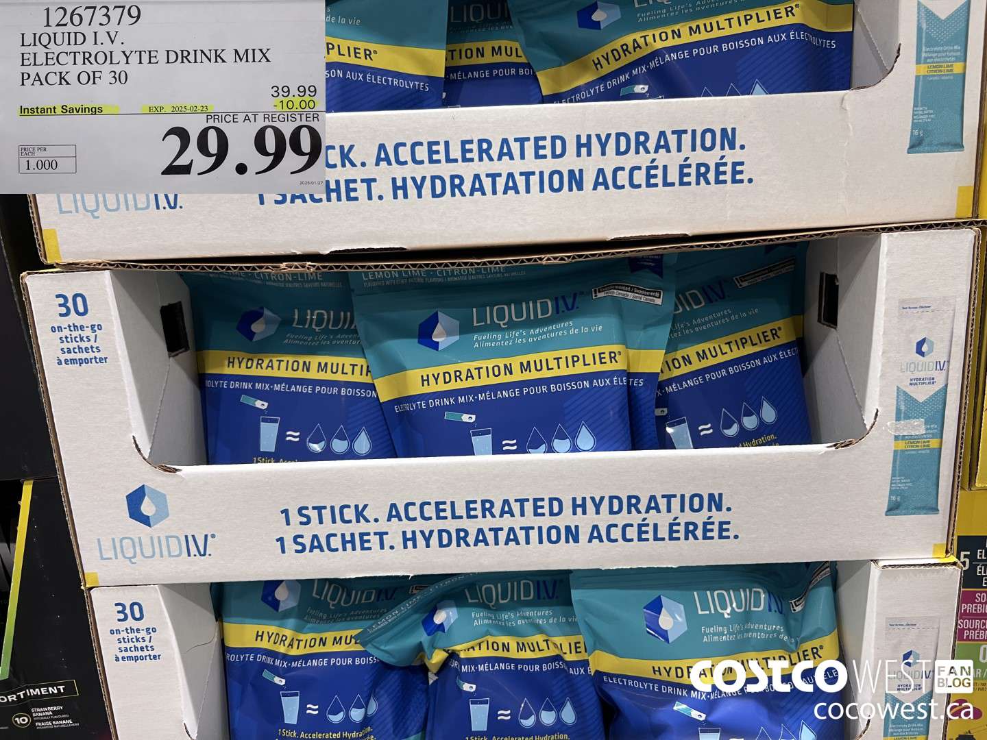 1267379 LIQUID ELECTROLYTE DRINK MIX PACK OF 30 ($10.00 INSTANT SAVINGS EXPIRES ON 2025-02-23) $29.99