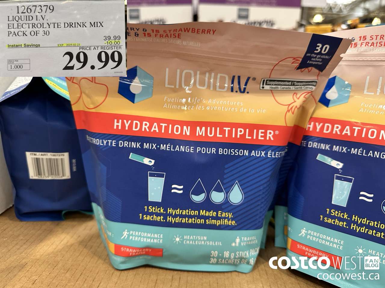 1267379 LIQUID ELECTROLYTE DRINK MIX PACK OF 30 ($10.00 INSTANT SAVINGS EXPIRES ON 2025-02-23) $29.99