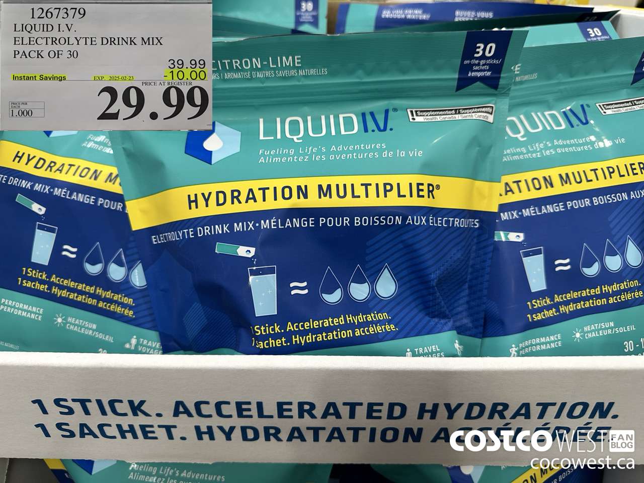 1267379 LIQUID ELECTROLYTE DRINK MIX PACK OF 30 ($10.00 INSTANT SAVINGS EXPIRES ON 2025-02-23) $29.99