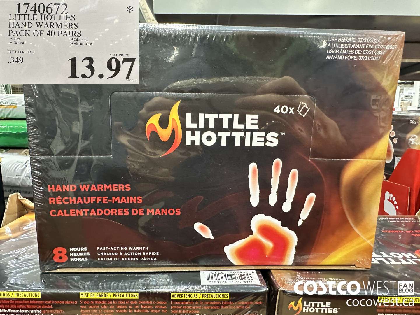 1740672 LITTLE HOTTIES HAND WARMERS PACK OF 40 PAIRS $13.97