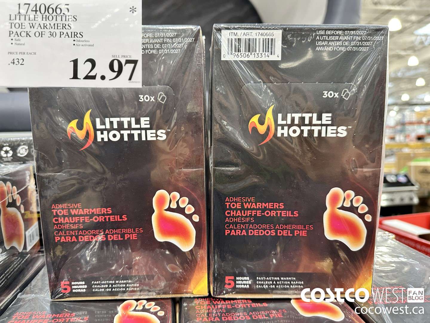 1740665 LITTLE HOTTIES TOE WARMERS PACK OF 30 PAIRS $12.97