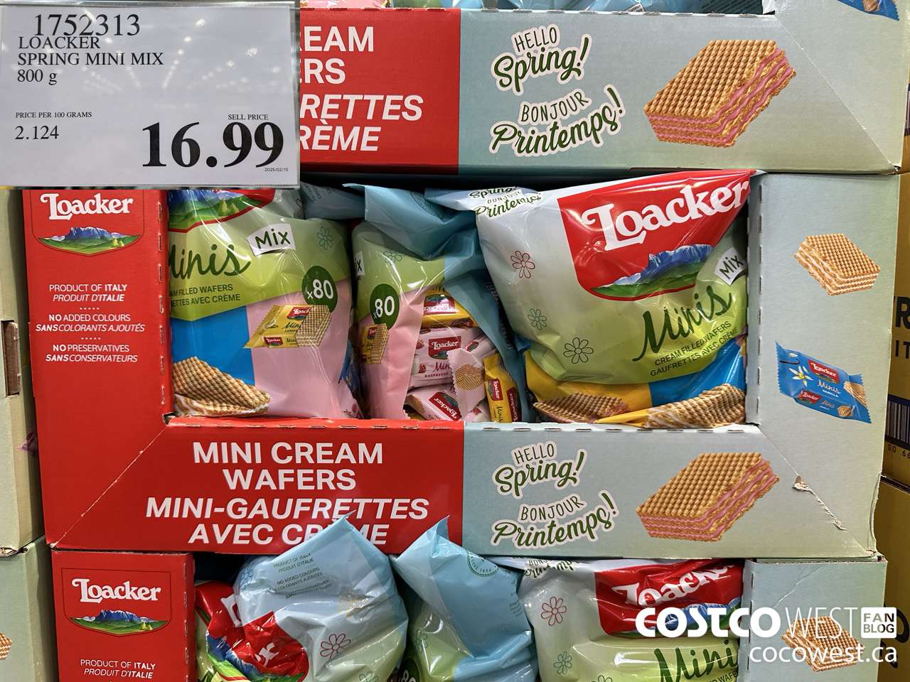 1752313 LOACKER SPRING MINI MIX 800G $16.99