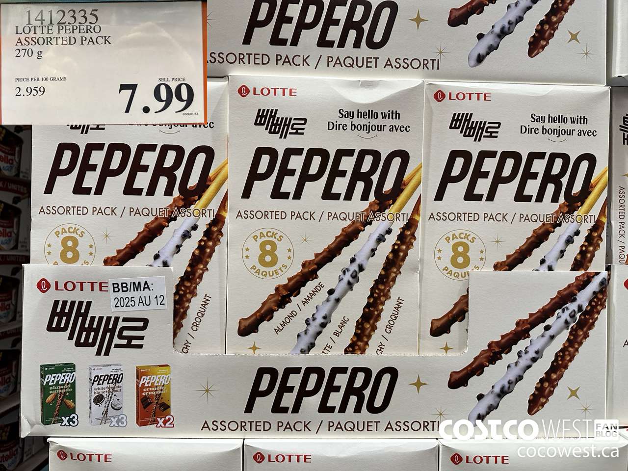 1412335 LOTTE PEPERO ASSORTED PACK 270 G $7.99