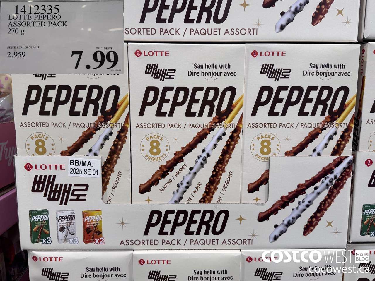 1412335 LOTTE PEPERO ASSORTED PACK 270 G $7.99