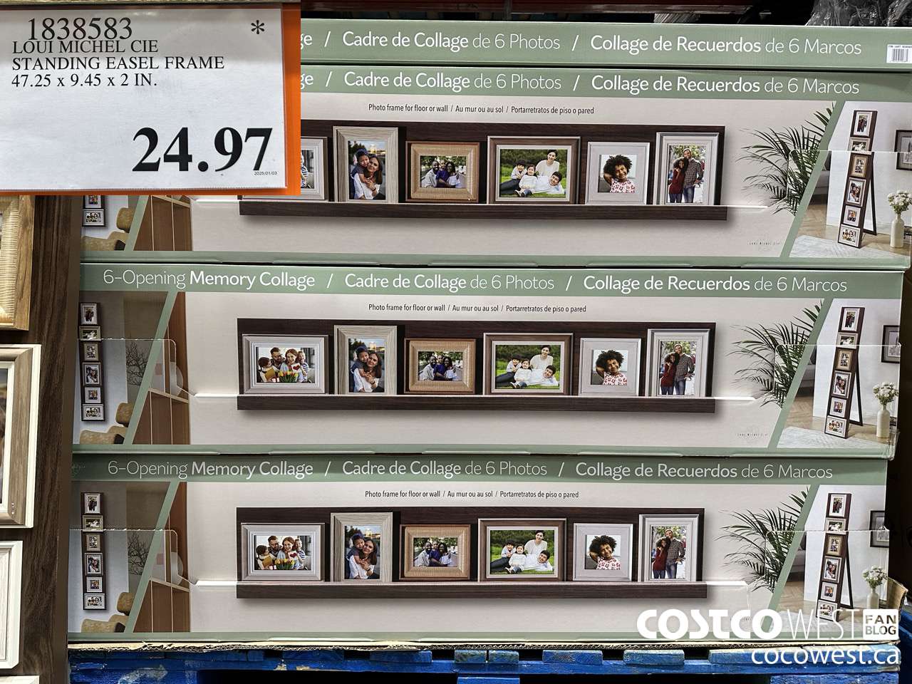 1838583 LOUI MICHEL CIE STANDING EASEL FRAME 47.25 X 9.45 X 2 IN $24.97