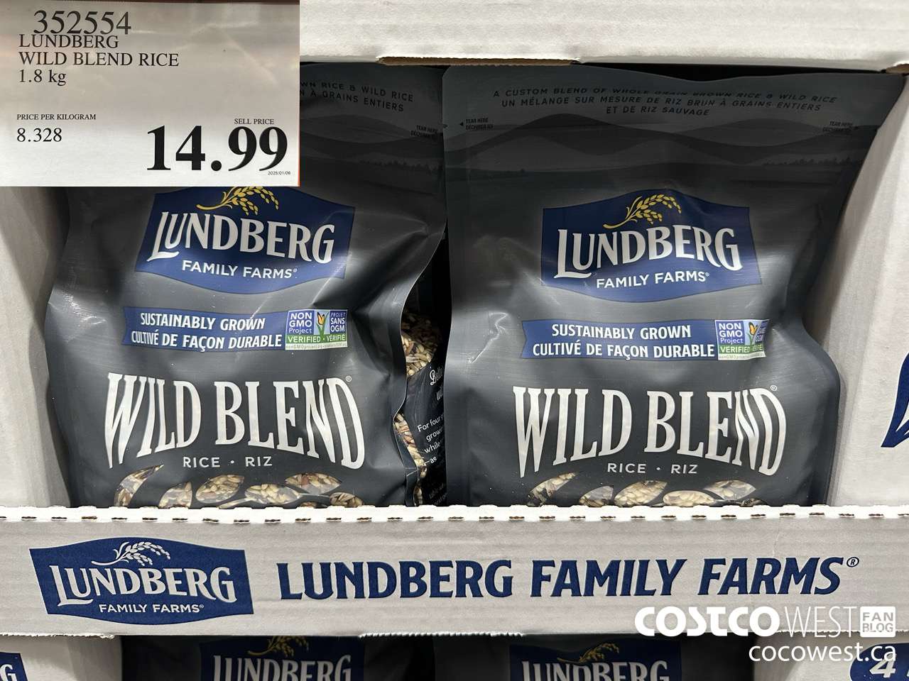 352554 LUNDBERG WILD BLEND RICE 1.8KG $14.99