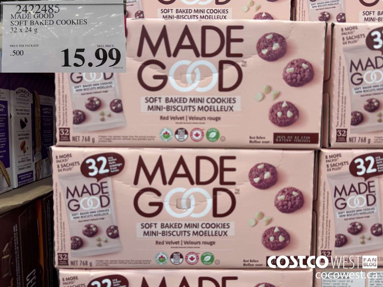 2422485 MADE GOOD SOFT BAKED COOKIES 32 x 24 g $15.99