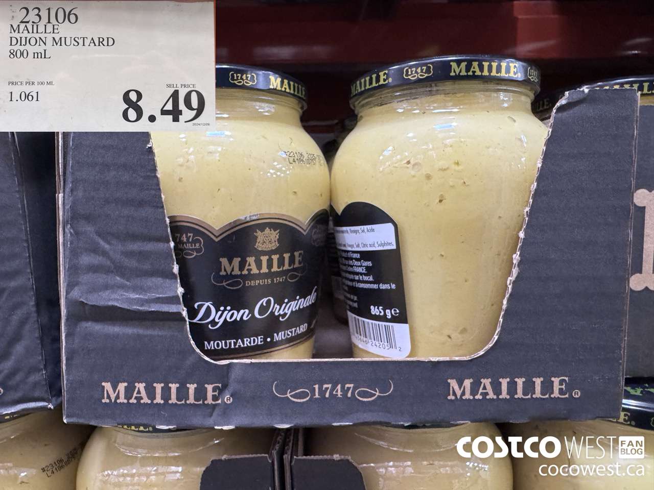 23106 MAILLE DIJON MUSTARD 800 ML $8.49