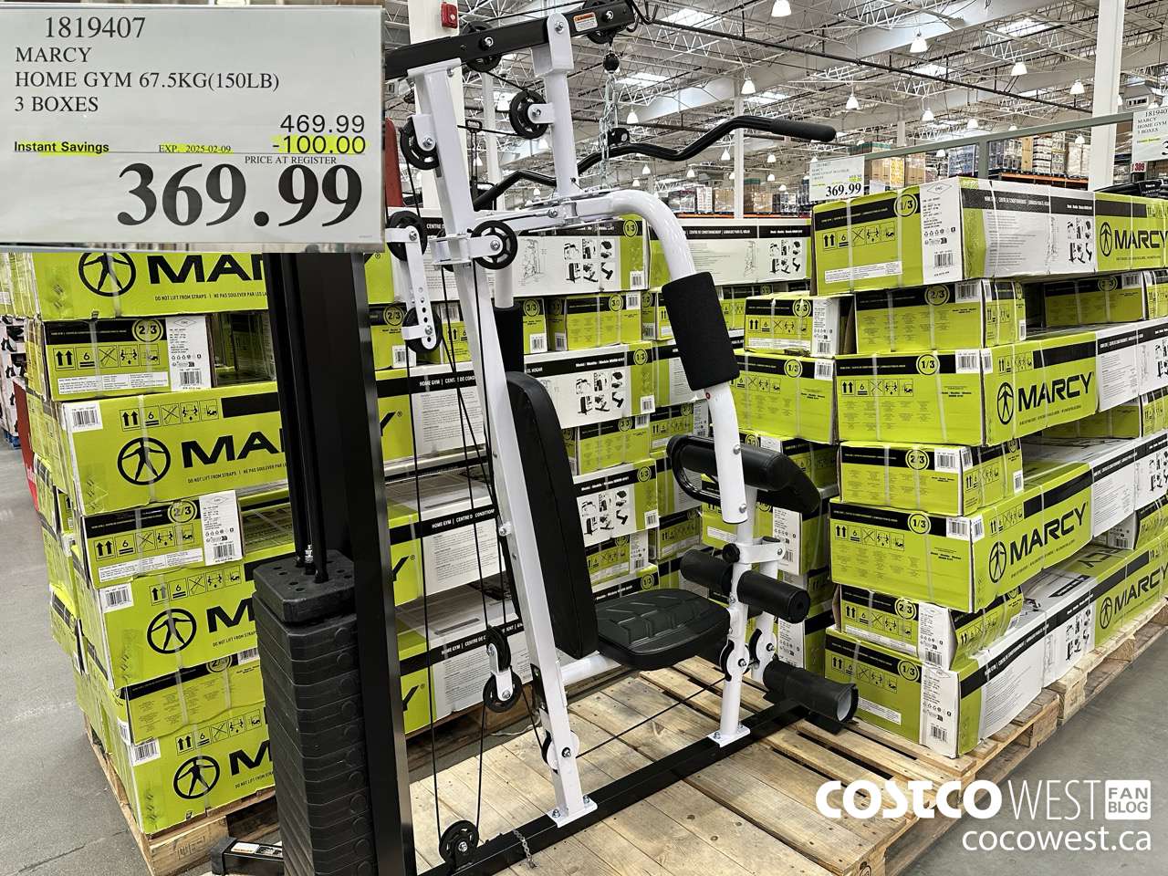 1819407 MARCY HOME GYM 67.5KG (105LB) 3 BOXES ($100.00 INSTANT SAVINGS EXPIRES ON 2025-02-09) $369.99