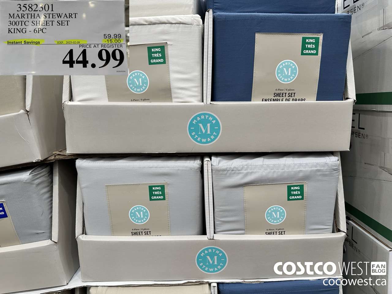 3582301 MARTHA STEWART 300TC SHEET SET KING 6PC ($15.00 INSTANT SAVINGS EXPIRES ON 2025-02-09) $44.99